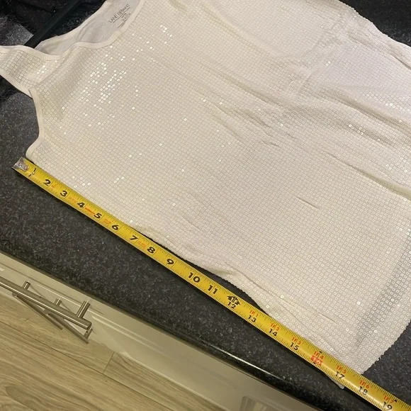 Lane Bryant: White Sequin Tank Top - Picture 9 of 9